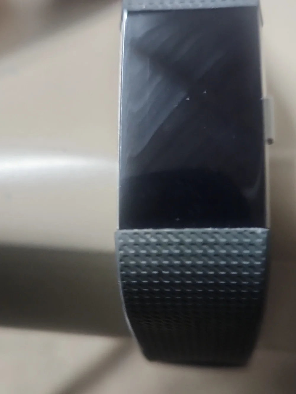 Black Fitness Smartwatch with Textured Silicone Band